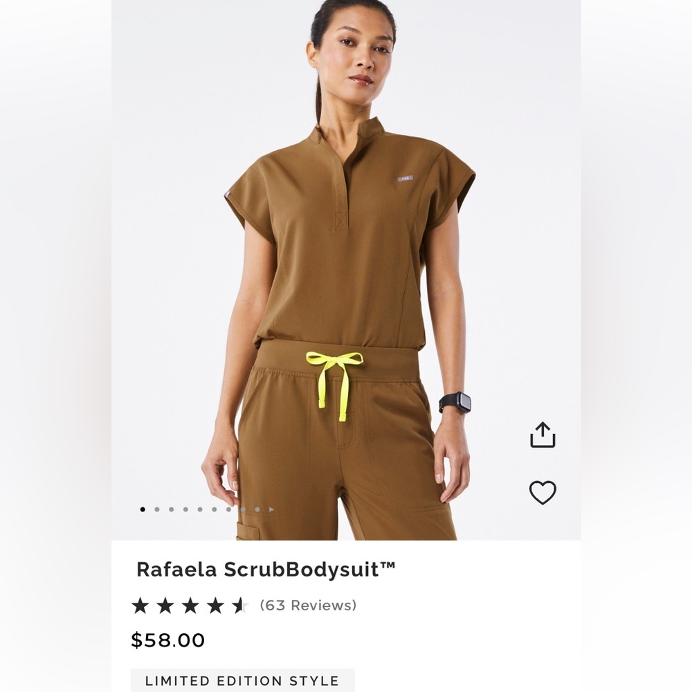 Figs Rafaela bodysuit small color earth. Wore once. Excellent condition
